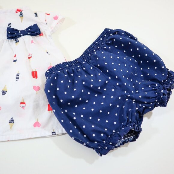 Carter's Blue, Red, and White Nautical two-piece set for baby - Picture 3 of 7